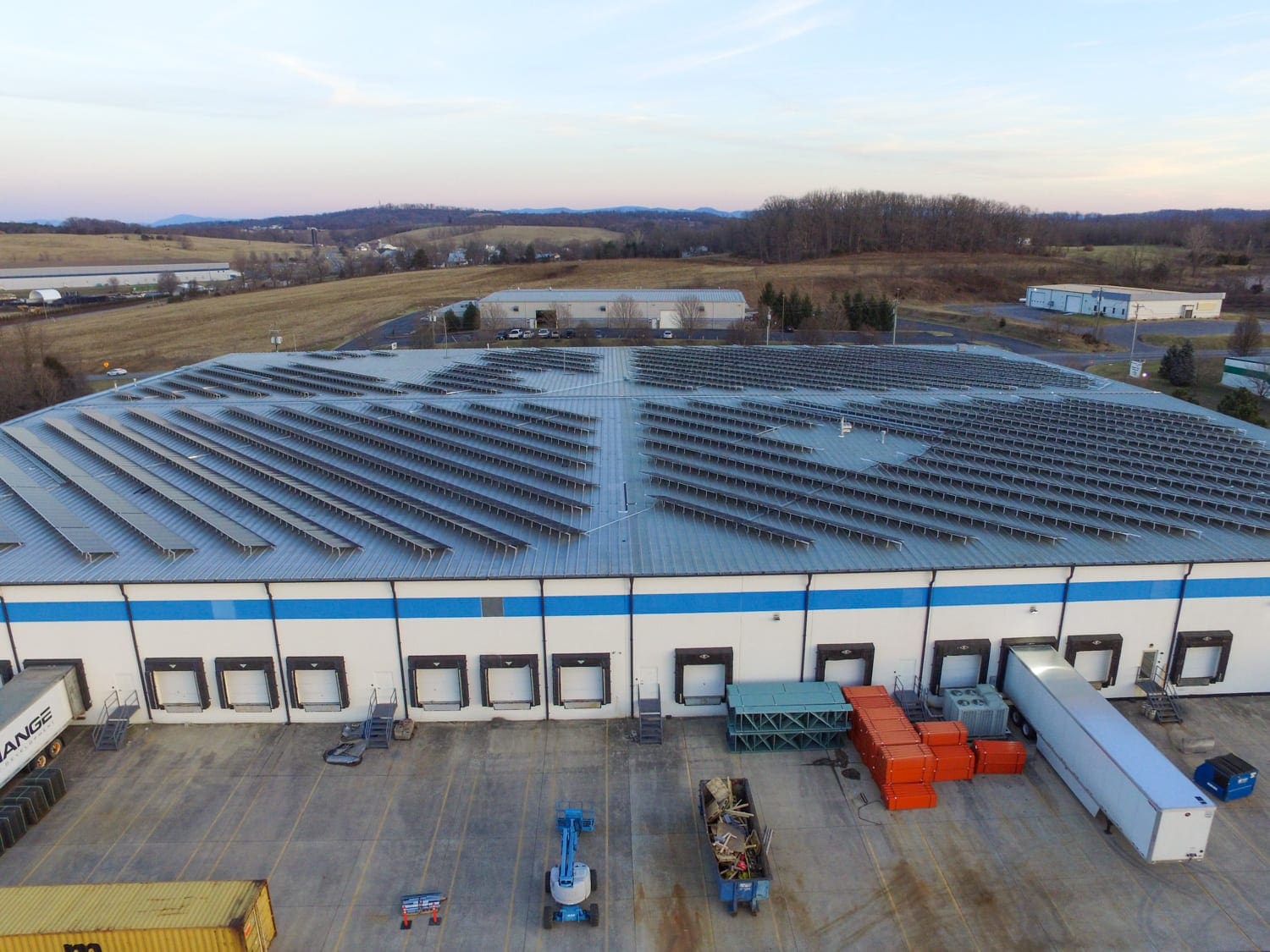 Solar power warehouse roof Virginia Aurora Energy Inc.