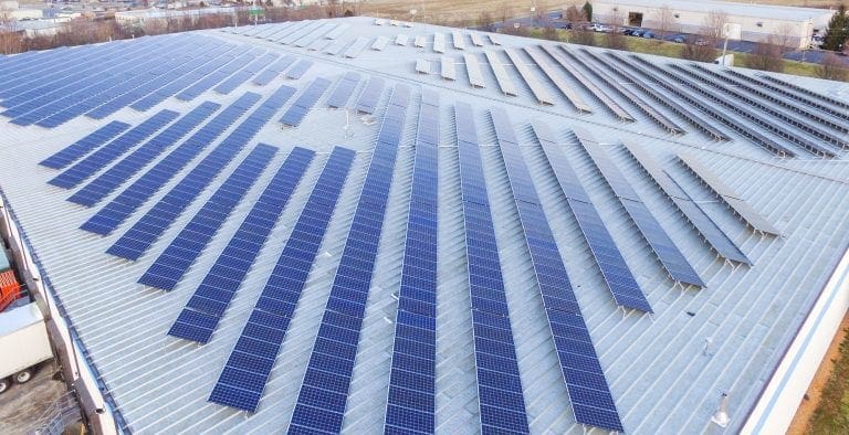 warehouse building solar array Virginia