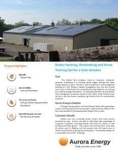 Dodon Farm solar installation case study Aurora Energy