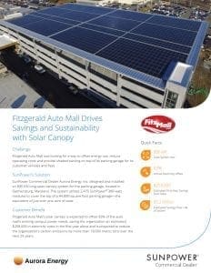 FitzGerald automall solar installation case study Aurora Energy