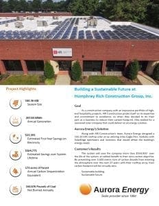 HR Construction solar installation case study Aurora Energy