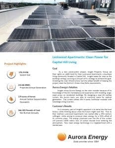 Lockwood Apartments solar installation case study Aurora Energy