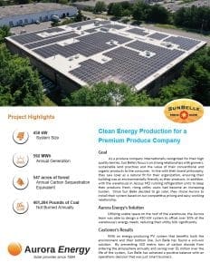 SunBelle solar installation case study Aurora Energy
