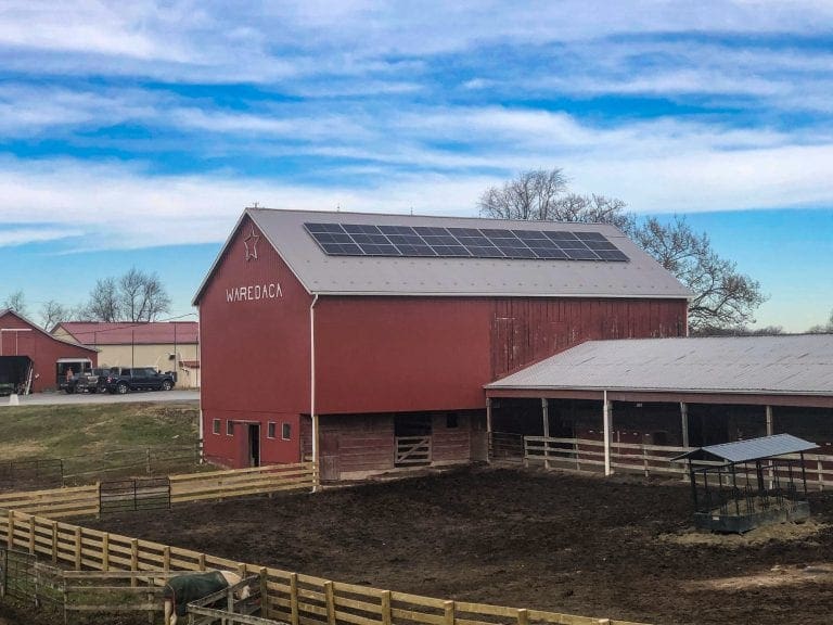 Barn rooftop solar array Maryland