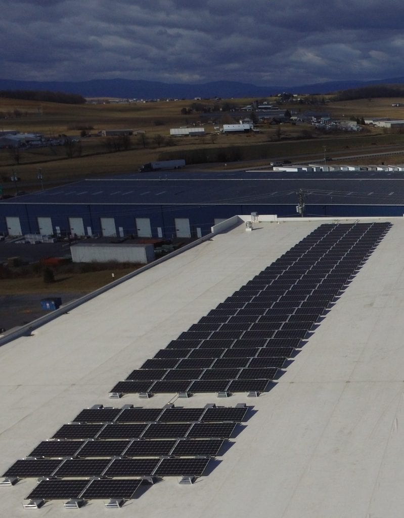 Warehouse rooftop solar strip VA